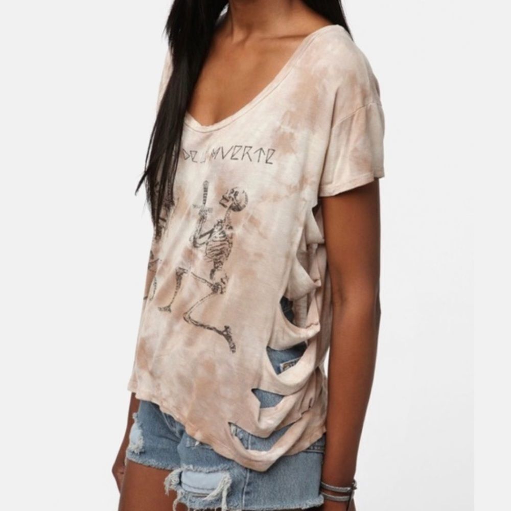Urban Outfitters LA Graphic Cut Up 'Muerte' Tee S
